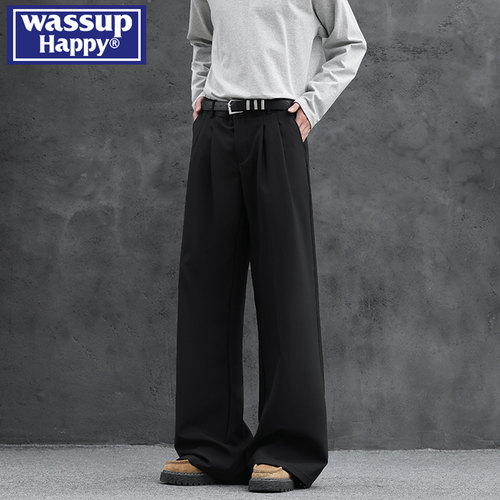 WASSUPHAPPY美式高街廓形西裤男