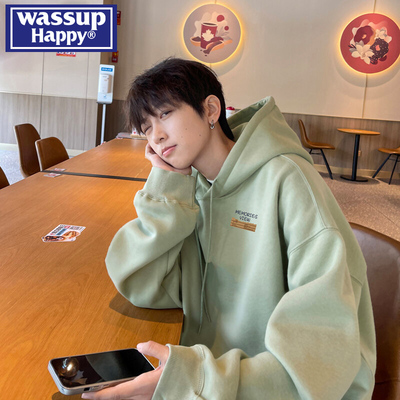 WASSUPHAPPY秋冬季连帽卫衣男