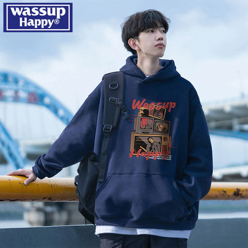 WASSUPHAPPY春秋季连帽外套男潮