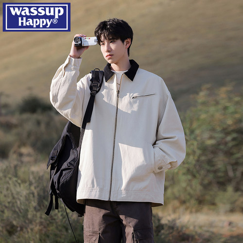 WASSUPHAPPY春秋翻领夹克外套男