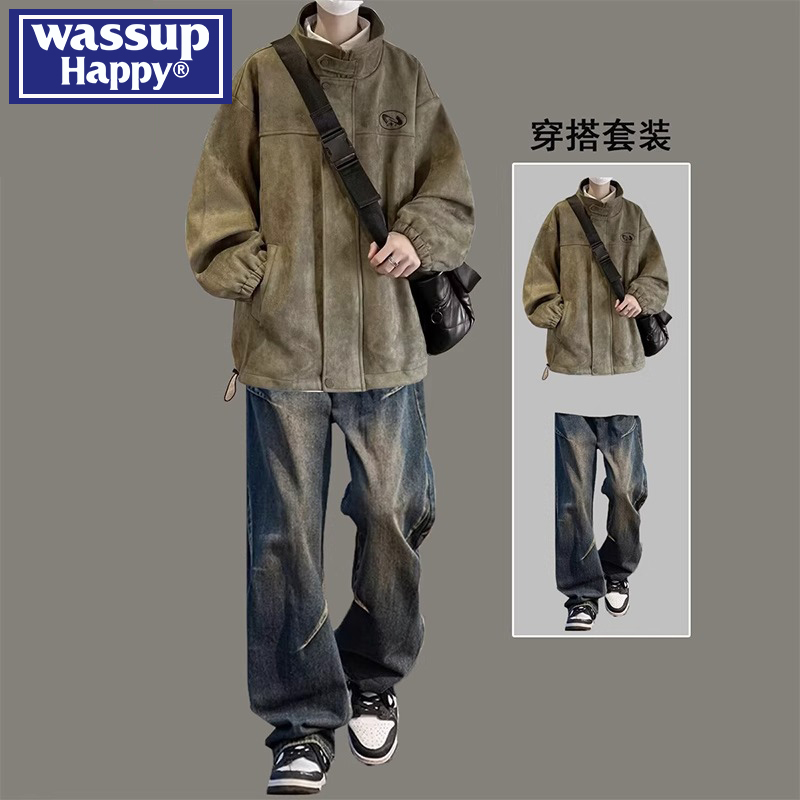 WASSUPHAPPY秋冬季夹克两件套男
