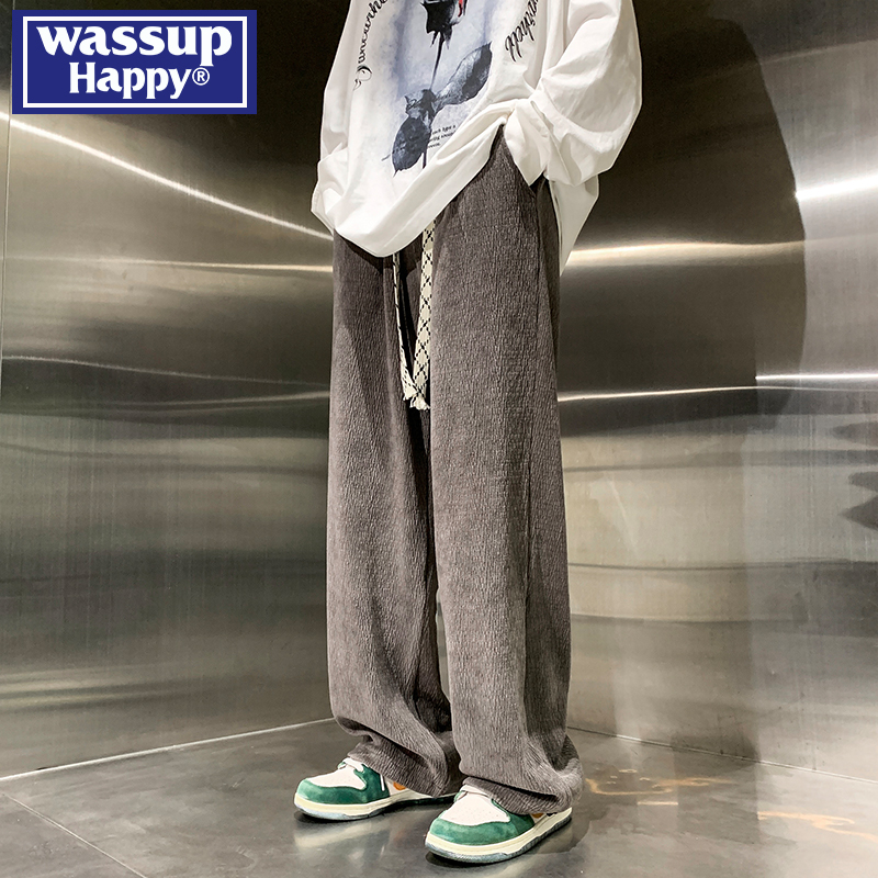 WASSUPHAPPY春秋季直筒裤子男