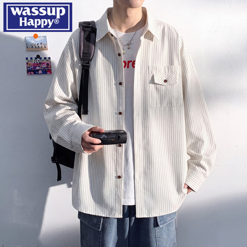 WASSUPHAPPY美式高街工装衬衫男