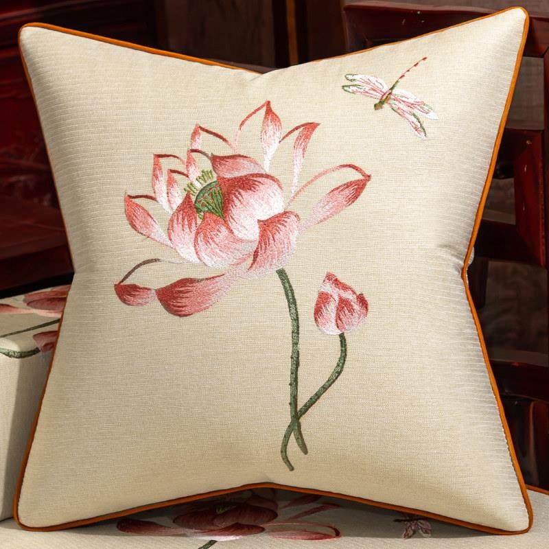 中式靠背垫卧室床头软包中国风大抱枕沙发客厅靠枕榻榻米靠垫含芯