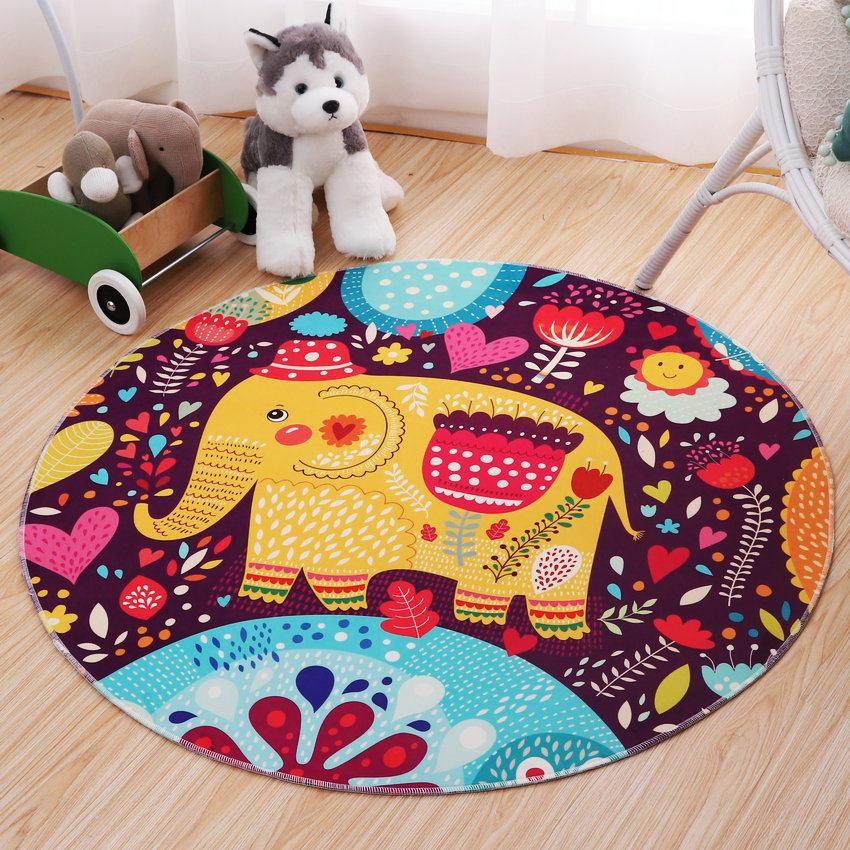 儿童卡通圆形地垫卧室沙发书房床边客厅茶几吊篮垫椅子电脑椅地毯,居家布艺,家用脚垫,淘宝优惠券,粉丝福利购,淘宝优惠卷