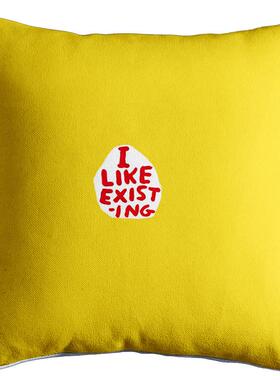 黄色靠垫多巴胺抱枕客厅沙发ins风靠枕办公室护腰枕头方形枕套