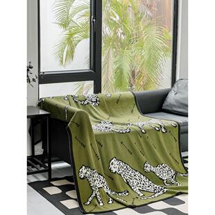 北欧风覆古绿色客厅单人椅子沙发毯盖毯午睡毯子办公室毛毯空调毯