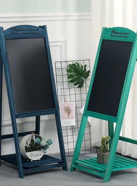 田园木质黑板花架店铺饭店创意广告牌奶茶店服装店落地小黑板摆件