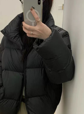 一念冬上新韩系宽松百搭纯色保暖羽绒服外套25520