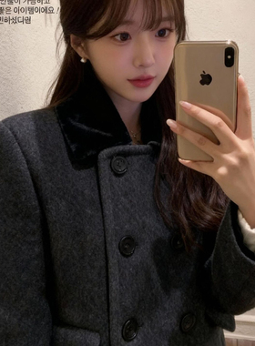 WAKE ORIGIN-气质双排扣中长款时尚大衣26086