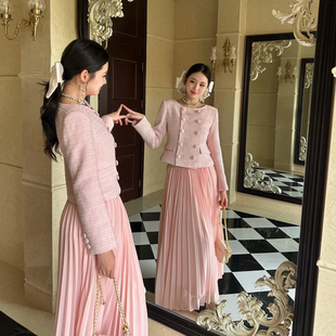 一念26年夏上新设计感松紧腰百褶显瘦气质半身裙w550