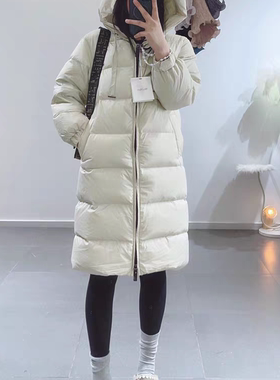 一念版宽松加厚长款气质保暖羽绒服外套(配可拆真狐狸毛领)d1398