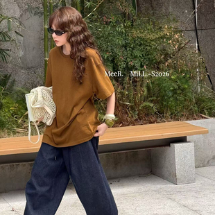 22亚麻 牛仔裤 s26002 宽松调性质感工装 一念感休闲日常百搭基础款