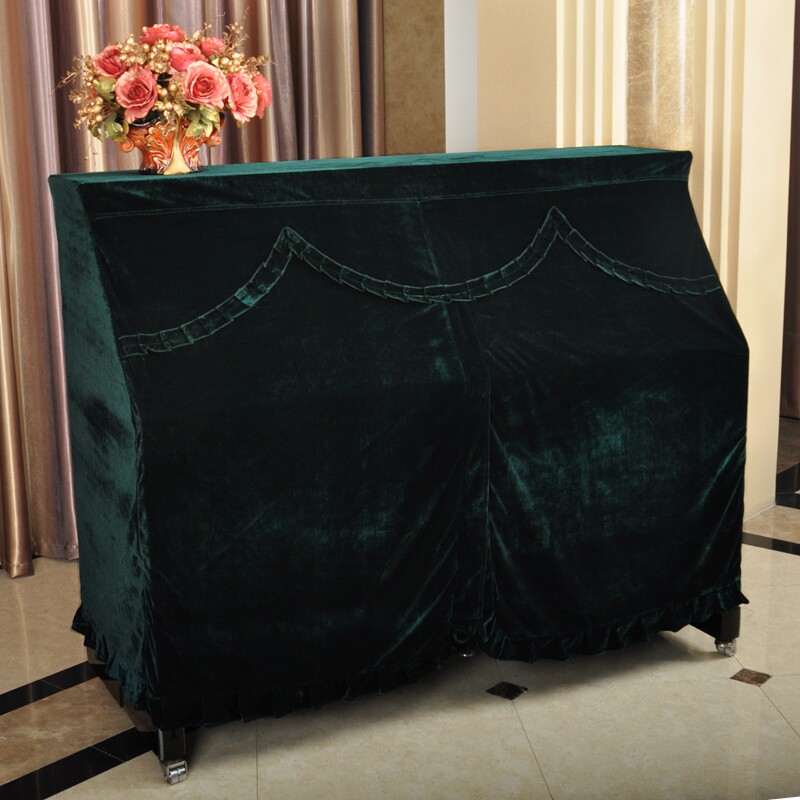 精选加厚金丝绒钢琴罩全罩 欧式防尘布艺全包配凳罩