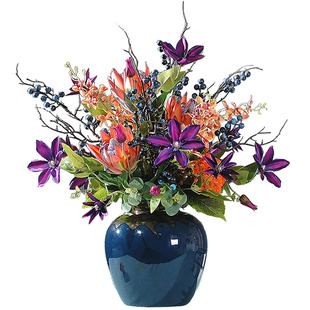 客厅餐桌花摆花电视柜装饰花家居仿真花摆件家装花艺台面假花插花