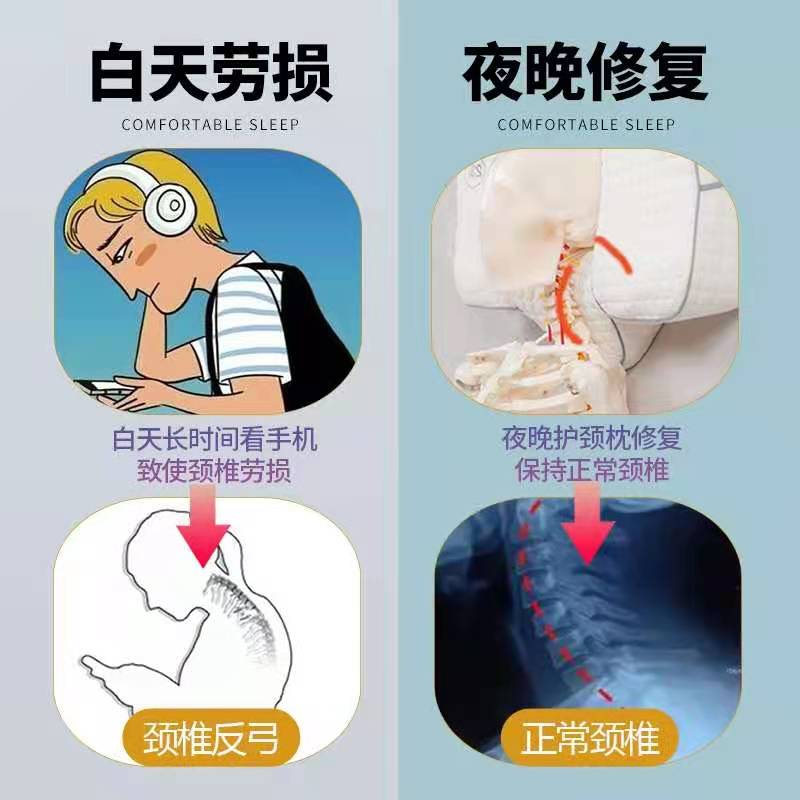 睡觉专用护颈乳胶枕头颈椎疼痛修复矫正助眠23度弧手机用户