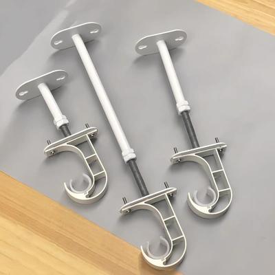 顶装加长支架子罗马杆窗帘杆加高双杆单杆托架支撑可调节底座配件