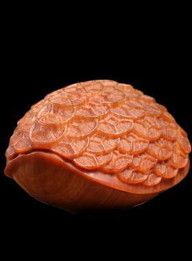 天然崖柏木实木雕刻满雕铜钱金钱富甲文玩家居装饰品摆件手把件