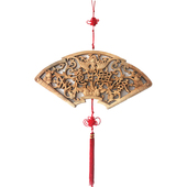 精选东阳木雕实木花格中式 仿古装 饰画扇形香樟木挂件白胚镂空雕刻