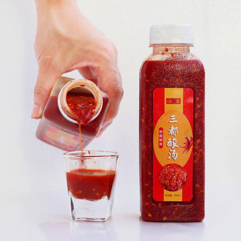 贵州红酸汤酸辣椒新鲜三都辣椒酸350ml酸汤鱼肥牛猪脚火锅底料