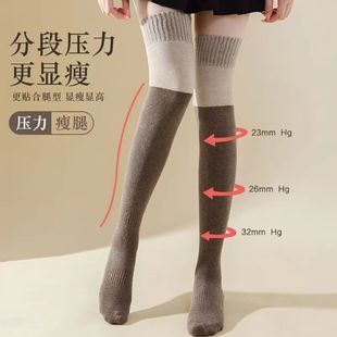 高颜值袜子女秋冬长筒过膝袜加厚毛圈保暖长腿过膝防寒外穿护膝袜
