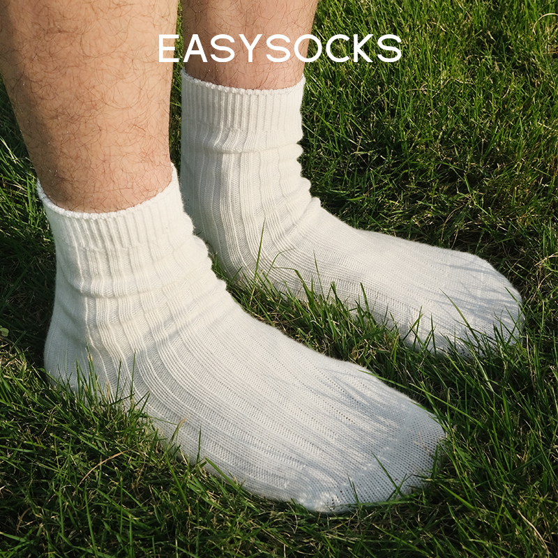 EASYSOCKS纯棉粗线袜子中筒堆堆袜日系ins潮质感复古袜子男女同款 女士内衣/男士内衣/家居服 中筒袜 原图主图