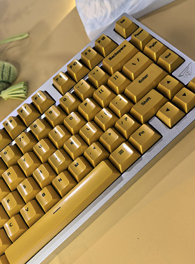 金黄色镜面磁轴键帽PBT原厂高度客制化耐摩擦小蜜蜂made68