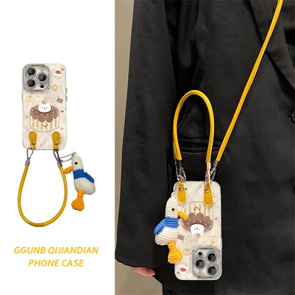 棕素纹小熊圆形蛋糕适用OPPOReno13Pro手机壳12/11高级10保护套9简约reno8小众7防摔6/5个性k11软a97潮