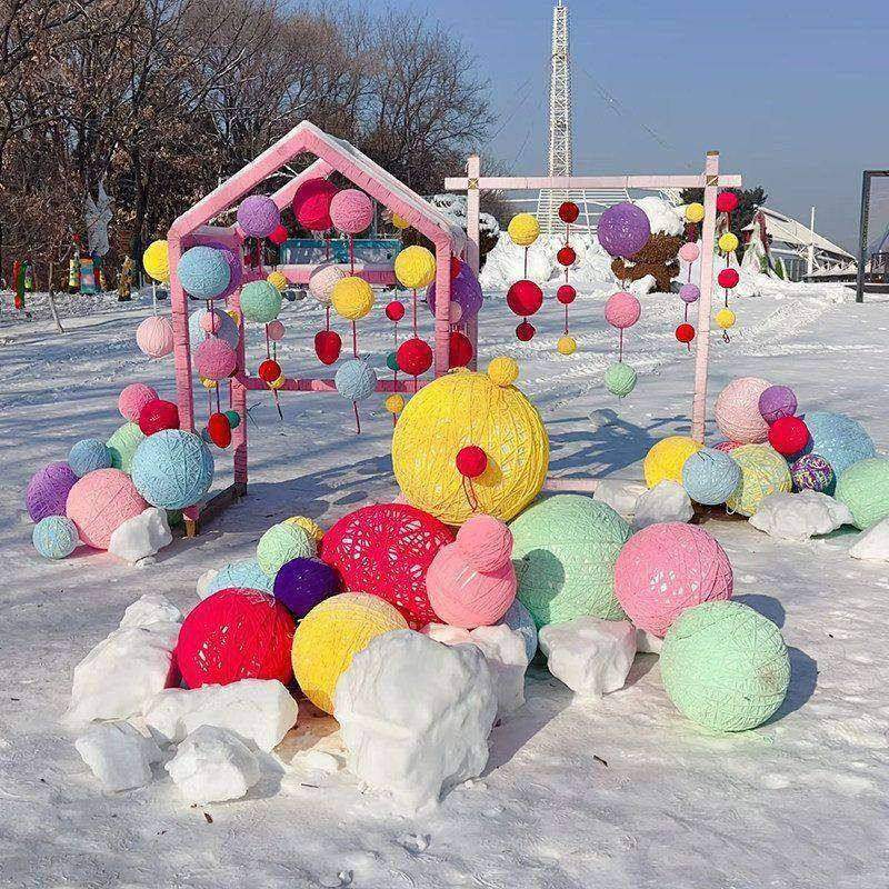 春节毛线球装饰新年场景布置毛线球美陈商场门店铺景区挂树毛线球,节庆用品/礼品,节日装扮用品,淘宝优惠券,粉丝福利购,淘宝优惠卷