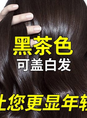 植物染发剂黑茶色天然无刺激纯盖白发泡泡染发膏自己在家染护膏女