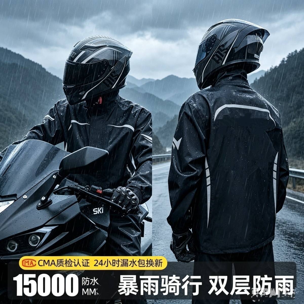 机车骑行防雨服外卖专用暴雨雨衣