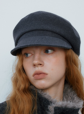 CHUNISLET纯屿 复古羊毛气质大头围贝雷帽秋冬保暖画家帽