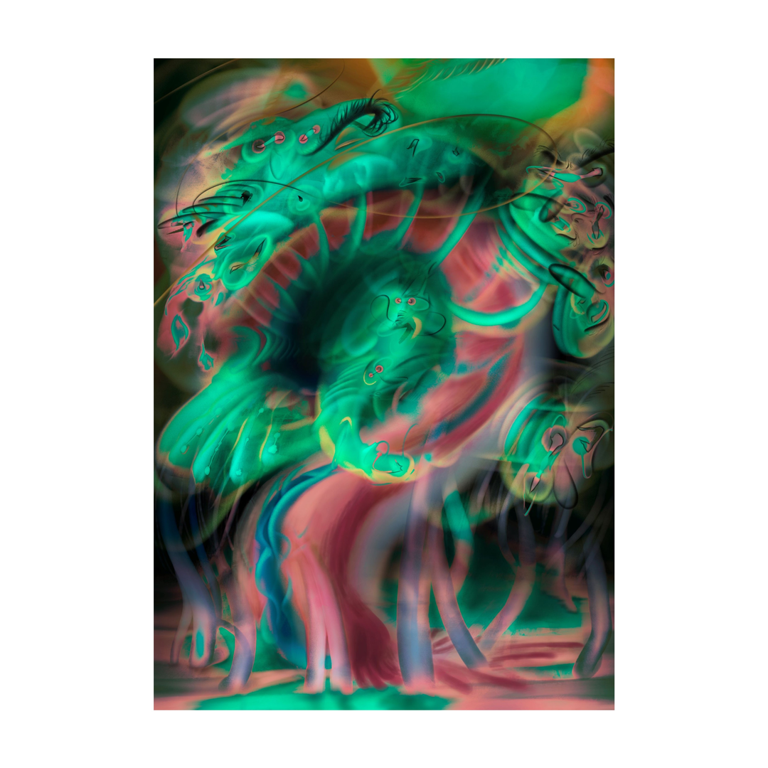 蹬红走绿 | 刘柔依  青年艺术家 人文色彩渲染融合抽象主义风格