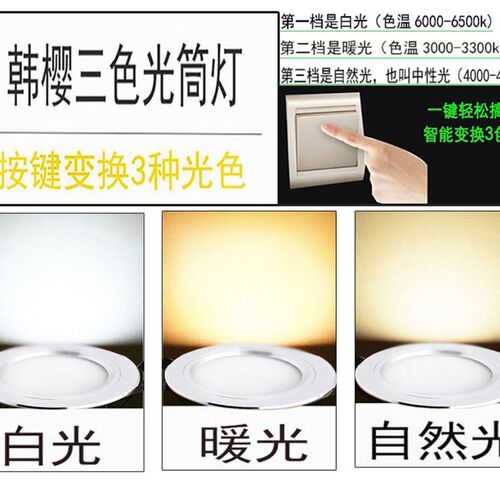 led筒灯家用客厅吊顶天花灯开孔6嵌入式铜灯3W过道洞灯猫眼孔射灯