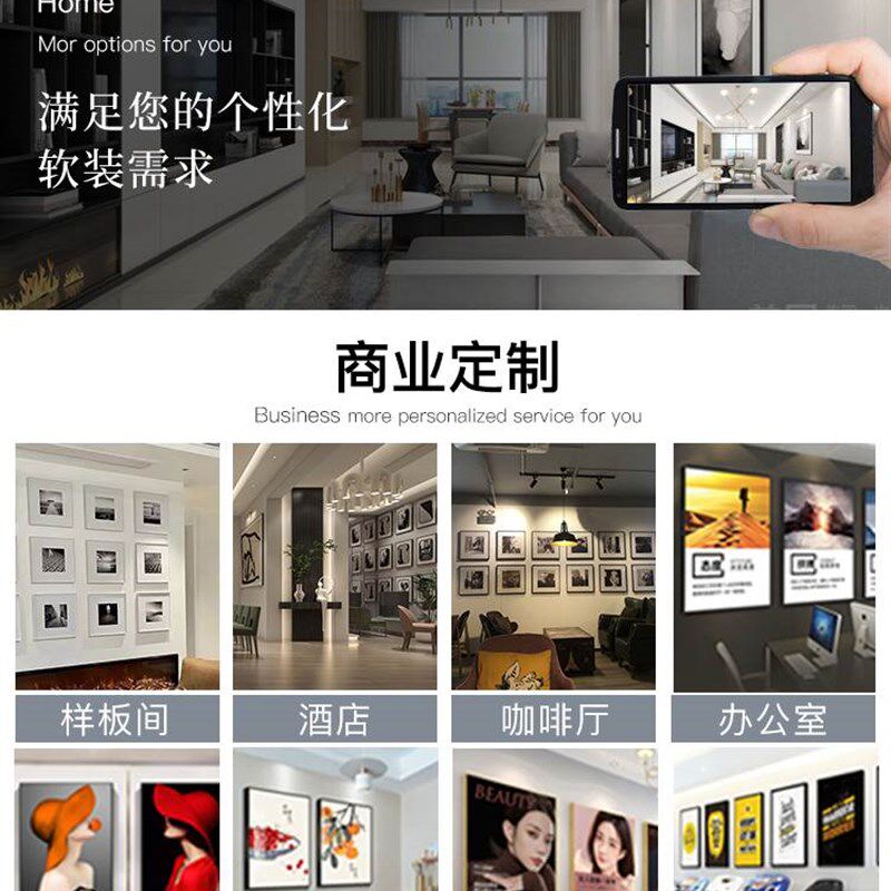 现代装饰画定制客厅餐厅卧室玄关背景墙大幅挂画照片图片来图定做