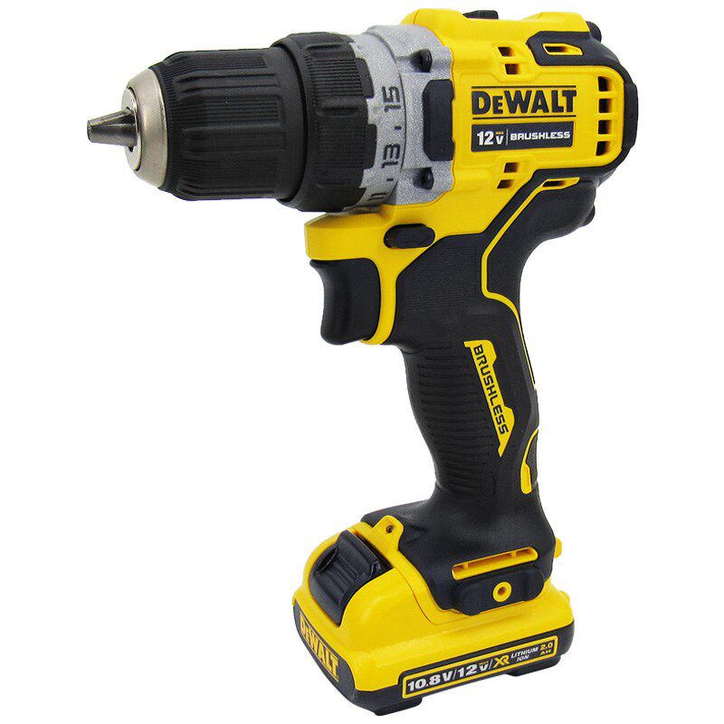 DEWALT/得伟12V无刷充电式紧凑型手电钻家用手枪钻DCD701MD1E-A9