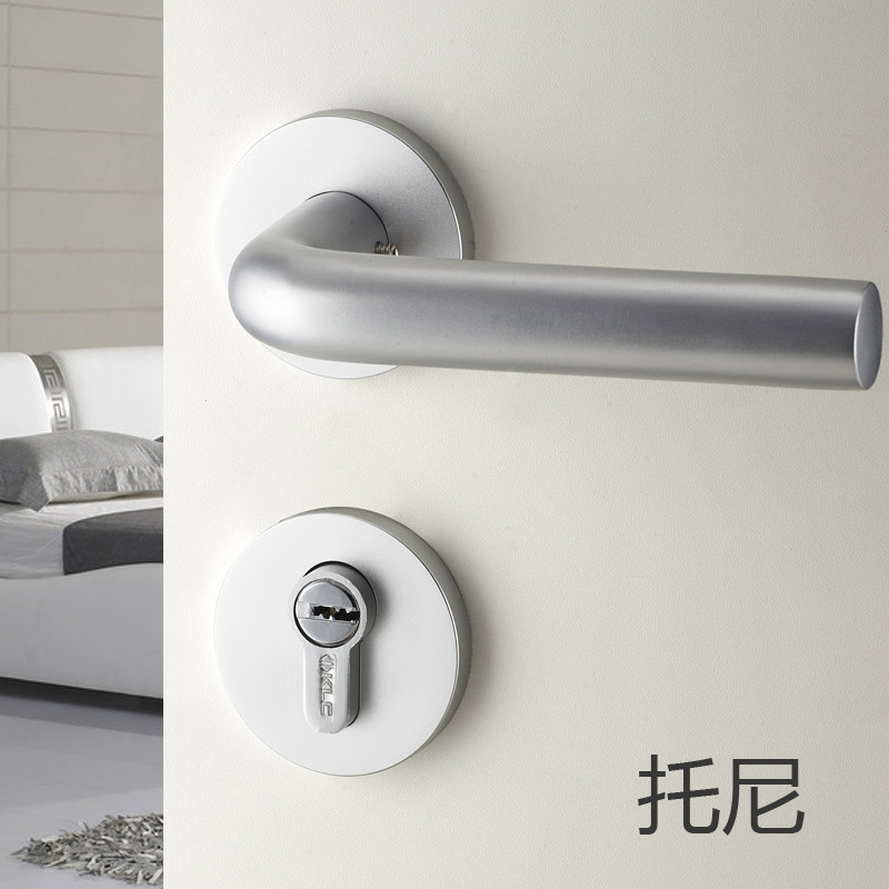 KLC房门锁室内卧室黑色静音卫生间厕所锁体家用木门把锁具通用型