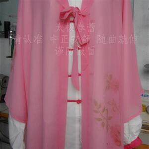 马蕾太极武术服表演服太极服女款粉色太极披纱彩绘图案粉红的回忆