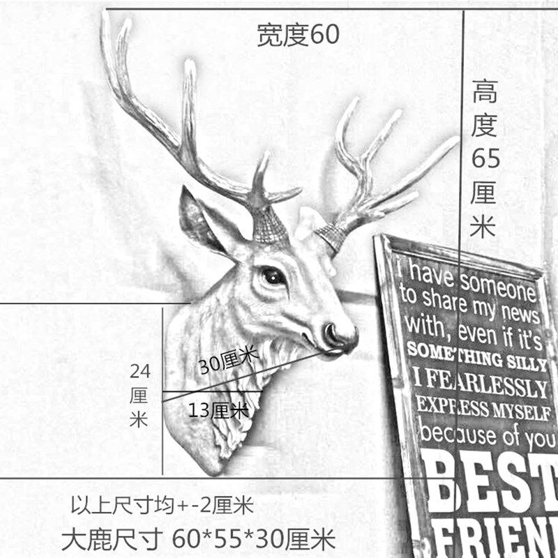 墙饰挂饰壁饰羊头摆件挂件鹿头鹿角壁挂复古欧式创意动物墙壁饰品