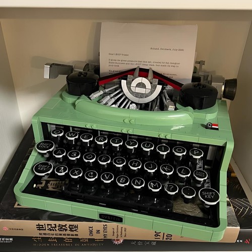 复古打字机模型创意系列积木男孩高难度拼装益智玩具模型收藏摆件