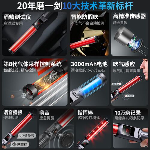 酒灵灵酒精测试仪吹气式检测仪查酒驾测验酒器高精度测量仪专用