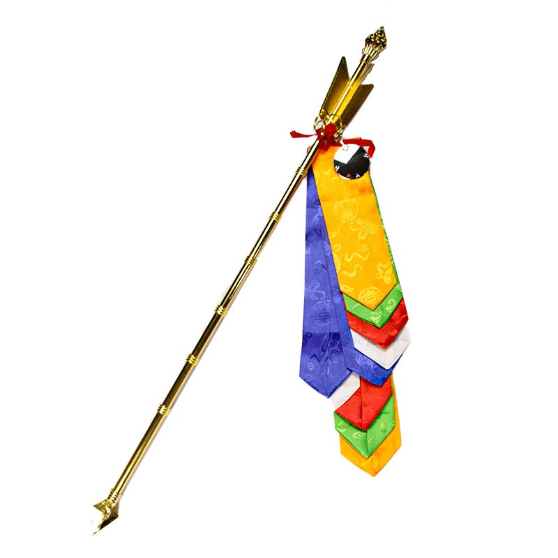 五色幡布镜子合金招财箭锡杖藏式招财旗财神幡长寿箭五彩幡招福箭
