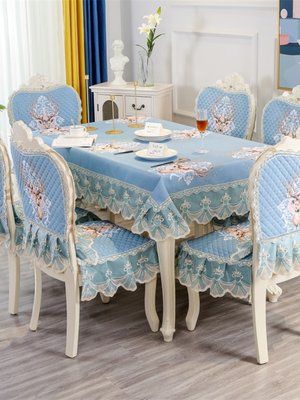 欧式餐椅垫装布艺套餐LBO桌布长方形家台布用椅防子套罩滑椅子垫