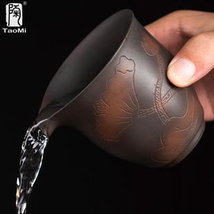 陶迷紫陶公道杯家用陶瓷紫砂手工大容量公杯公平杯分茶器茶道配件