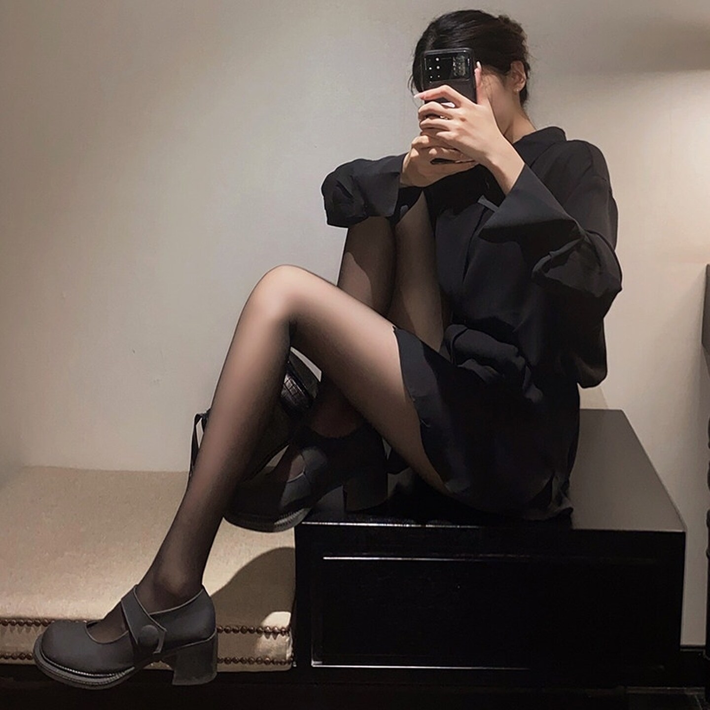 黑丝袜子女士超薄款防勾丝光腿性感神器波点黑色渔网袜高级空气感