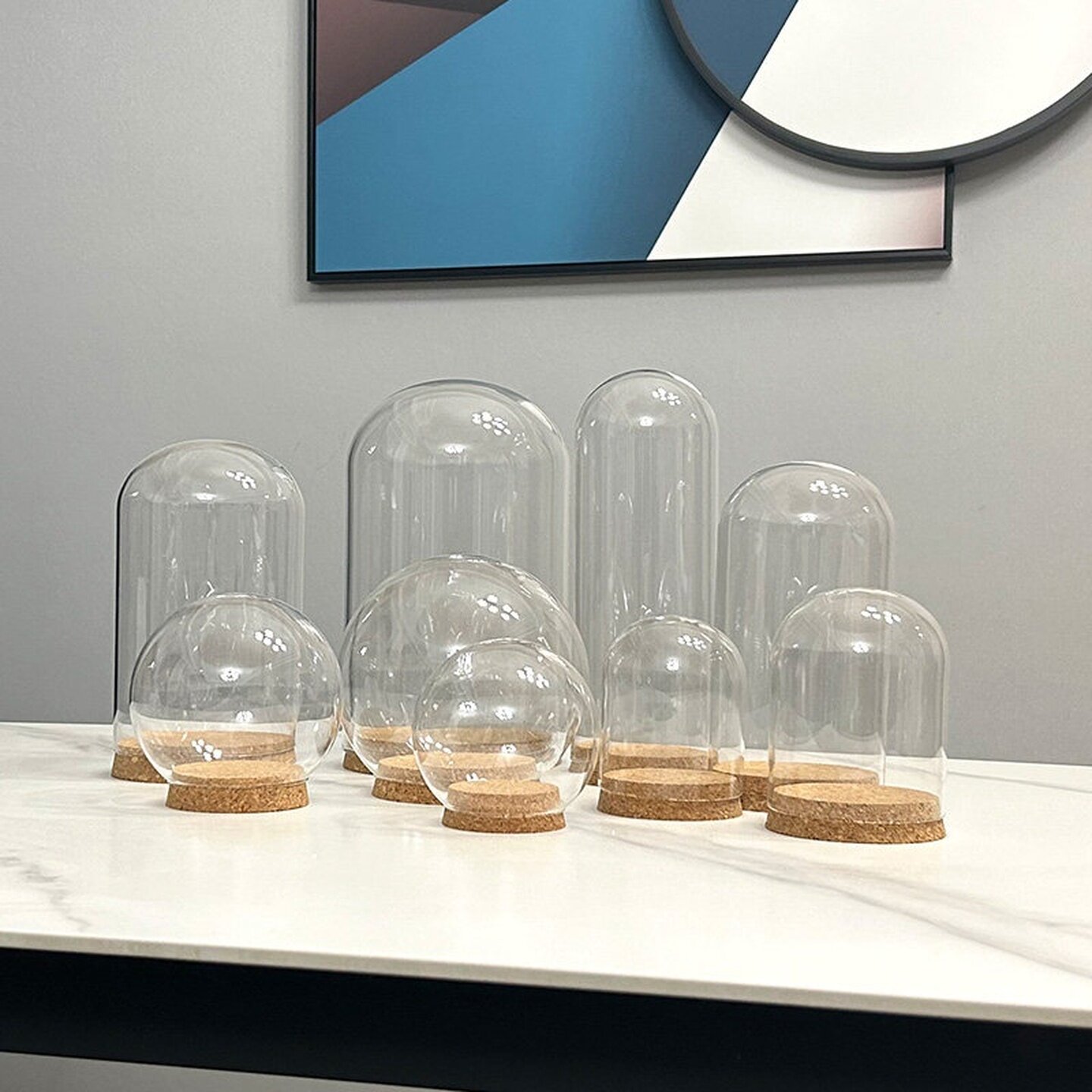 干花保存瓶花束diy材料展示罩装饰摆件收纳盒底座玻璃罩桌面玫瑰