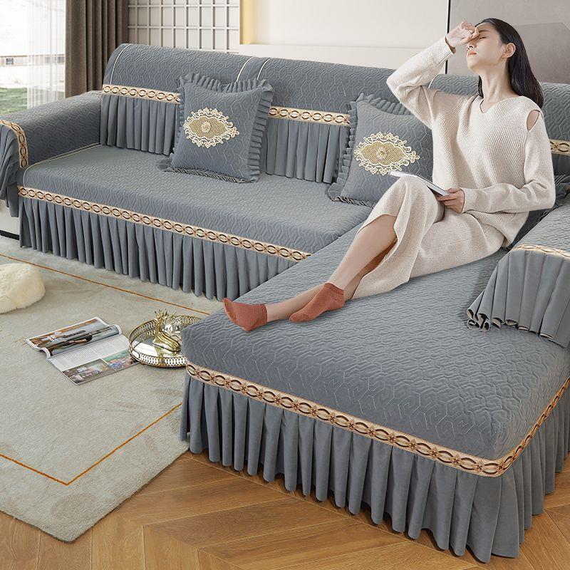 三人位加贵妃沙发套沙发垫四季通用轻奢坐垫贵妃座垫新款秋冬季加