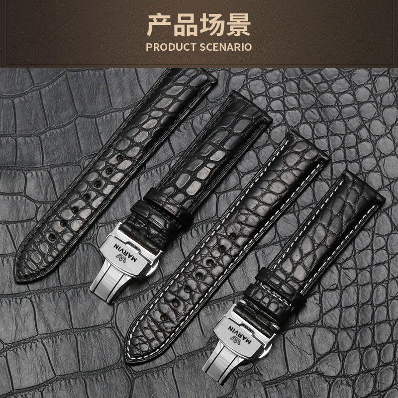 魔纹手表带真皮原装男女同