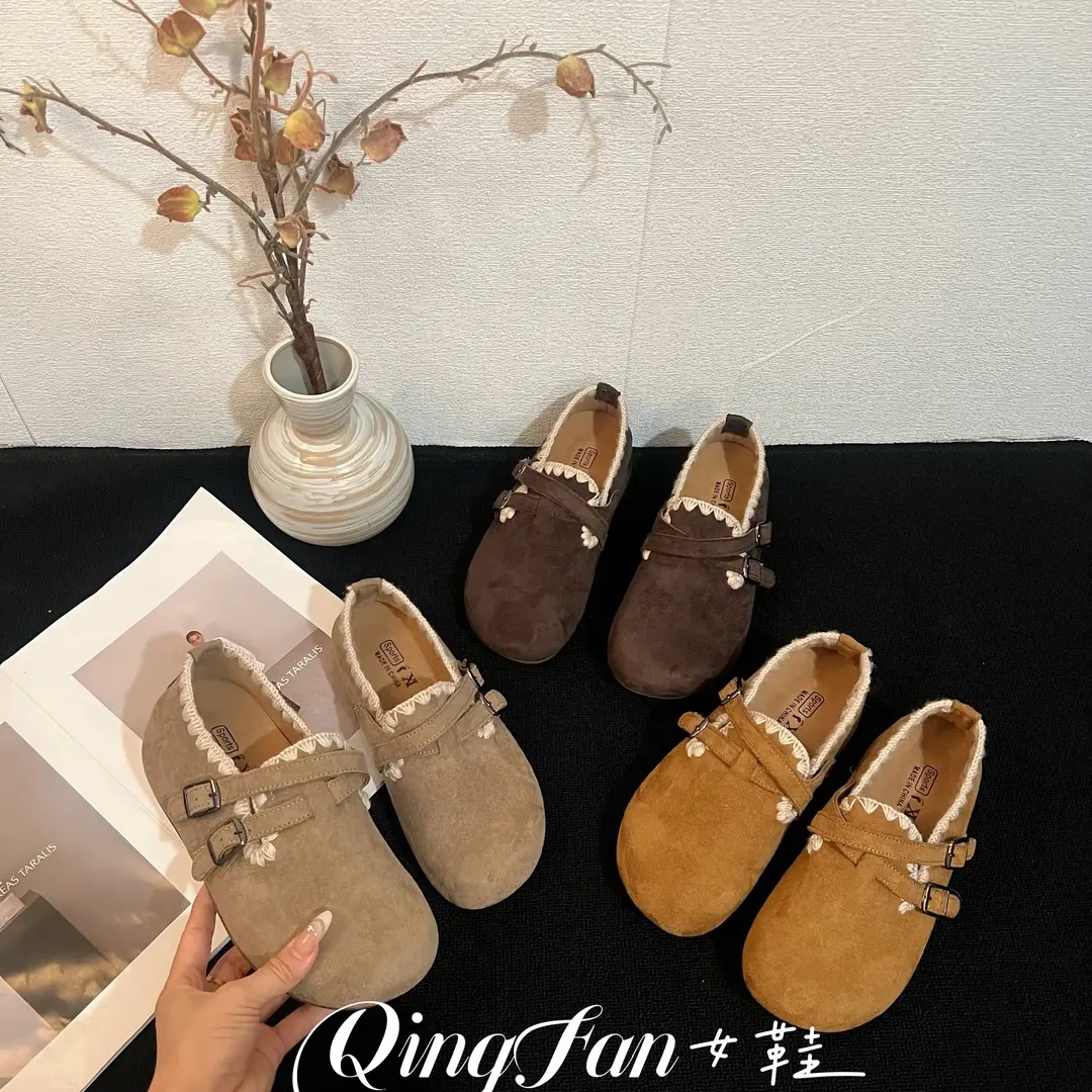 厚底内增高超火一脚蹬勃肯鞋