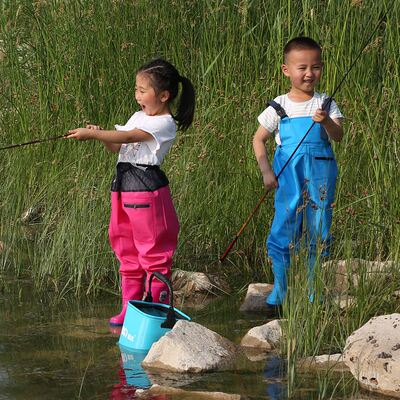 幼儿雨裤防水儿童半身连体下水裤全身半腰齐腰皮叉玩水玩沙戏水服